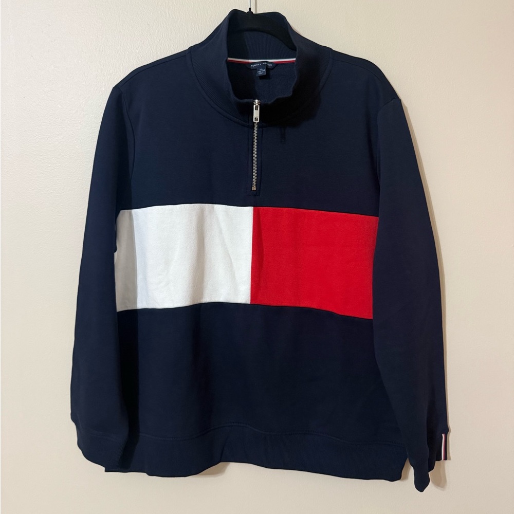 TOMMY HILFIGER MENS 1/4 ZIP PULLOVER SIZE XXL, PERFECT CONDITION, CUTE